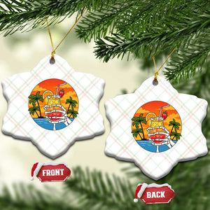 Tropical Skeleton Summerween Ceramic Ornament Beach Cocktail Vacation TS12 Print Your Wear