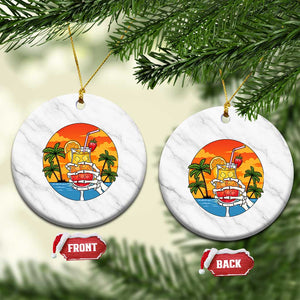 Tropical Skeleton Summerween Ceramic Ornament Beach Cocktail Vacation TS12 1pc White Marble Print Your Wear