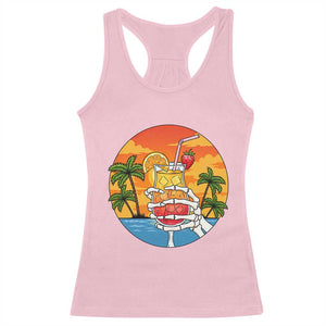 Tropical Skeleton Summerween Racerback Tank Top Beach Cocktail Vacation TS12 Light Pink Print Your Wear