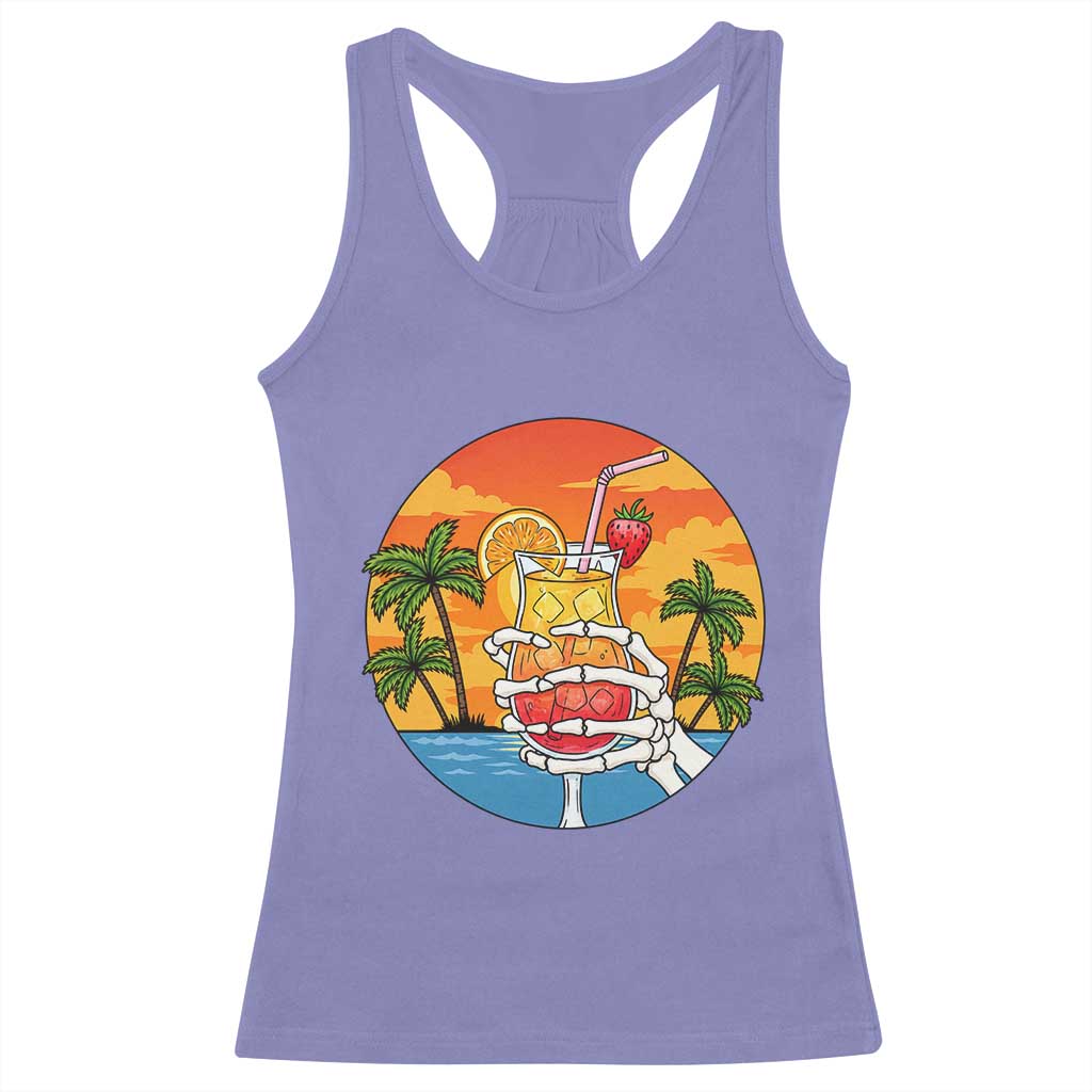 Tropical Skeleton Summerween Racerback Tank Top Beach Cocktail Vacation TS12 Violet Print Your Wear