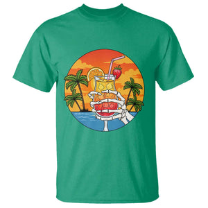 Tropical Skeleton Summerween T Shirt Beach Cocktail Vacation TS12 Irish Green Print Your Wear
