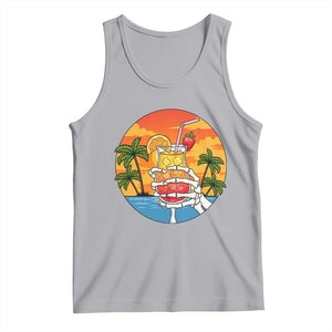 Tropical Skeleton Summerween Tank Top Beach Cocktail Vacation TS12 Athletic Heather Print Your Wear