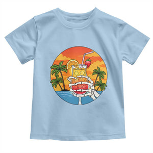 Tropical Skeleton Summerween Toddler T Shirt Beach Cocktail Vacation TS12 Light Blue Print Your Wear