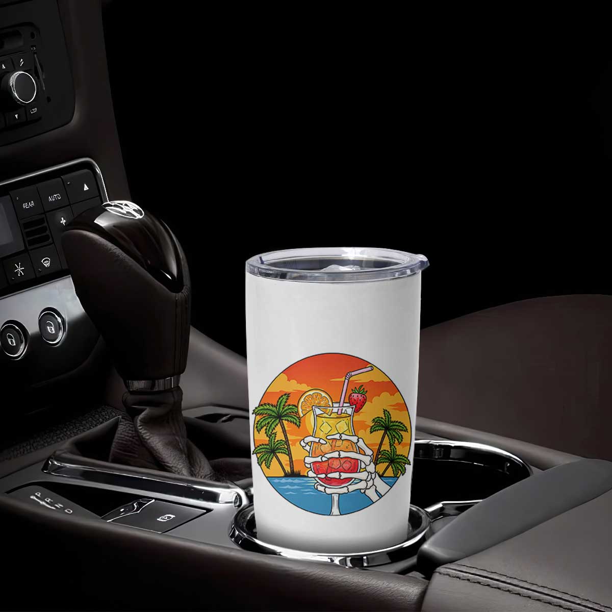 Tropical Skeleton Summerween Tumbler Cup Beach Cocktail Vacation TS12 Print Your Wear
