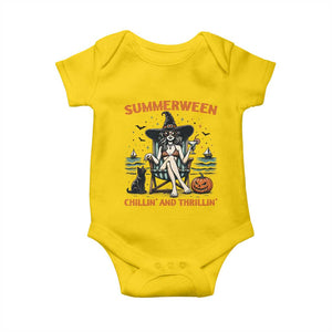 Witchy Beach Summerween Vacation Baby Onesie Chillin And Thrillin TS12 Daisy Print Your Wear