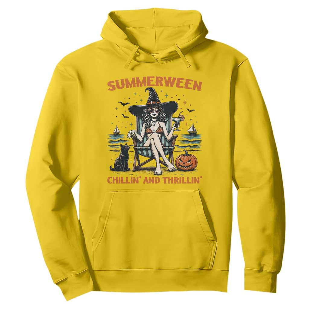 Witchy Beach Summerween Vacation Hoodie Chillin And Thrillin TS12 Daisy Print Your Wear