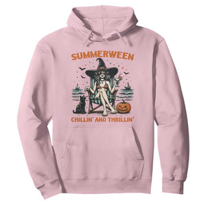 Witchy Beach Summerween Vacation Hoodie Chillin And Thrillin TS12 Light Pink Print Your Wear