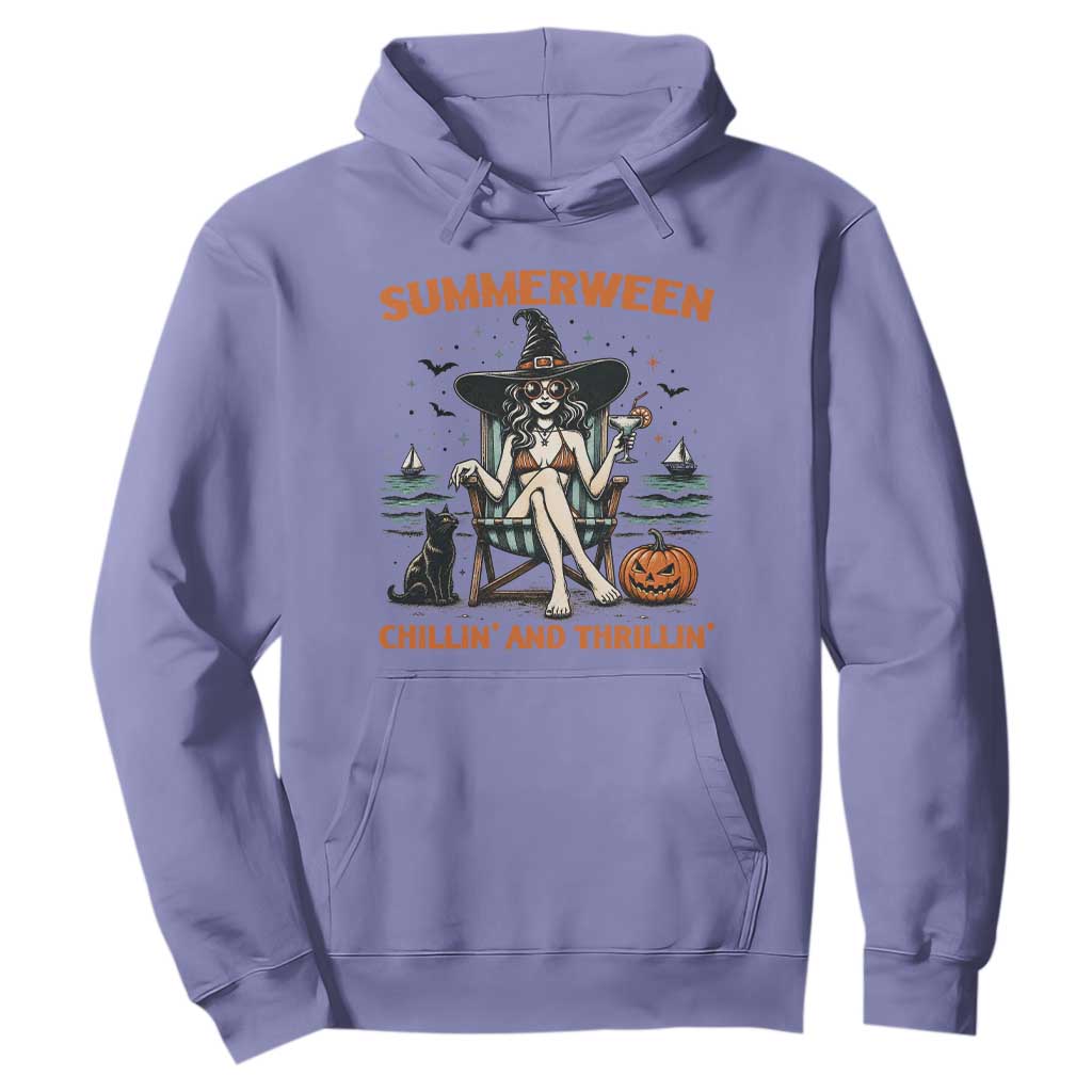 Witchy Beach Summerween Vacation Hoodie Chillin And Thrillin TS12 Violet Print Your Wear