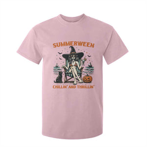 Witchy Beach Summerween Vacation T Shirt For Kid Chillin And Thrillin TS12 Light Pink Print Your Wear