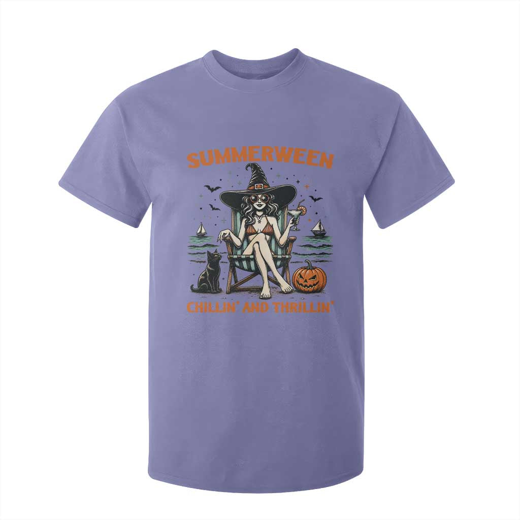 Witchy Beach Summerween Vacation T Shirt For Kid Chillin And Thrillin TS12 Violet Print Your Wear