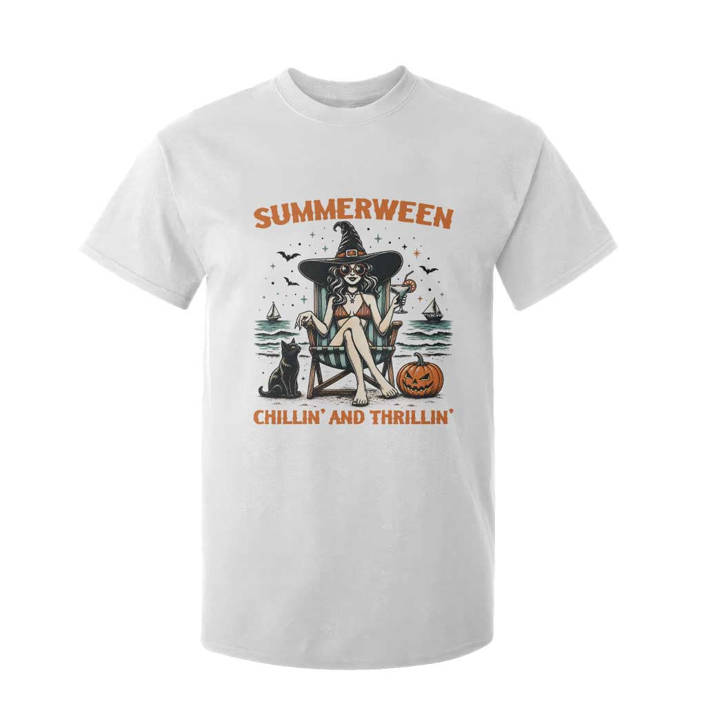 Witchy Beach Summerween Vacation T Shirt For Kid Chillin And Thrillin TS12 White Print Your Wear