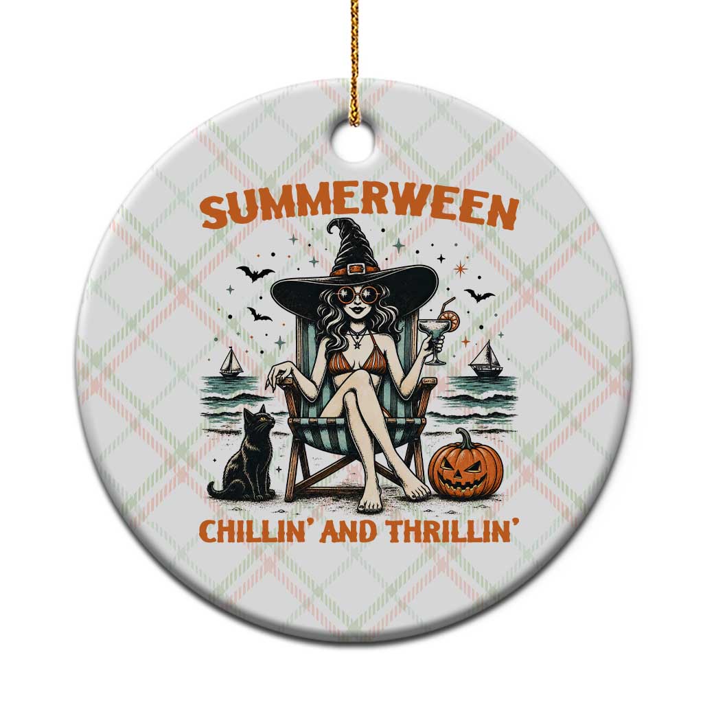 Witchy Beach Summerween Vacation Ceramic Ornament Chillin And Thrillin TS12 1pc Christmas Plaid Print Your Wear