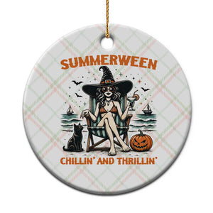 Witchy Beach Summerween Vacation Ceramic Ornament Chillin And Thrillin TS12 1pc Christmas Plaid Print Your Wear