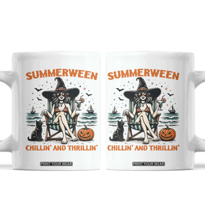 Witchy Beach Summerween Vacation Coffee Mug Chillin And Thrillin TS12 White Print Your Wear