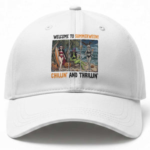 Welcome To Summerween Chillin And Thrillin Baseball Cap Funny Summer Halloween TS12 Print Your Wear
