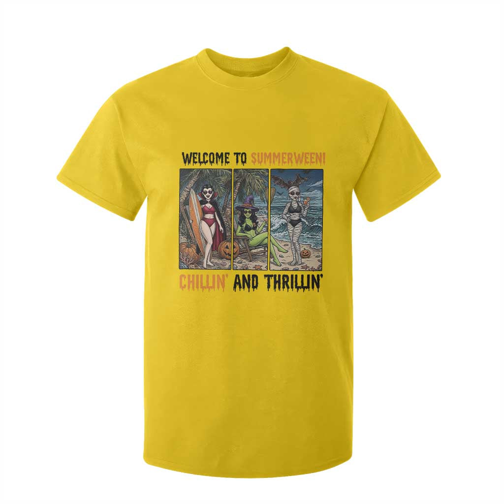 Welcome To Summerween Chillin And Thrillin T Shirt For Kid Funny Summer Halloween TS12 Daisy Print Your Wear