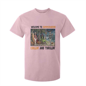 Welcome To Summerween Chillin And Thrillin T Shirt For Kid Funny Summer Halloween TS12 Light Pink Print Your Wear