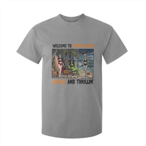 Welcome To Summerween Chillin And Thrillin T Shirt For Kid Funny Summer Halloween TS12 Sport Gray Print Your Wear