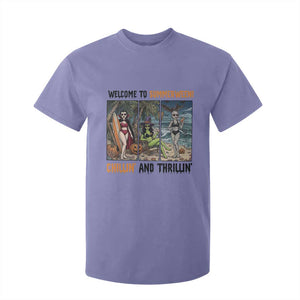 Welcome To Summerween Chillin And Thrillin T Shirt For Kid Funny Summer Halloween TS12 Violet Print Your Wear