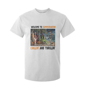 Welcome To Summerween Chillin And Thrillin T Shirt For Kid Funny Summer Halloween TS12 White Print Your Wear