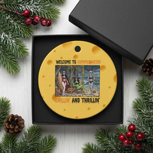 Welcome To Summerween Chillin And Thrillin Ceramic Ornament Funny Summer Halloween TS12 1pc Yellow Cheese Print Your Wear