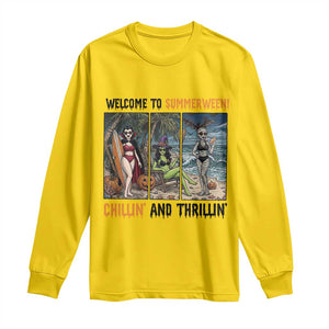 Welcome To Summerween Chillin And Thrillin Long Sleeve Shirt Funny Summer Halloween TS12 Daisy Print Your Wear