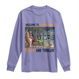 Welcome To Summerween Chillin And Thrillin Long Sleeve Shirt Funny Summer Halloween TS12 Violet Print Your Wear