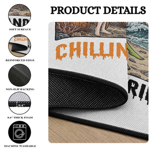 Welcome To Summerween Chillin And Thrillin Round Rug Funny Summer Halloween