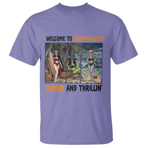 Welcome To Summerween Chillin And Thrillin T Shirt Funny Summer Halloween TS12 Violet Print Your Wear