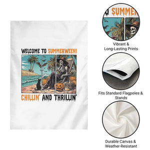 Welcome To Summerween Chillin And Thrillin Garden Flag Spooky Beach Party Gift TS12 Print Your Wear