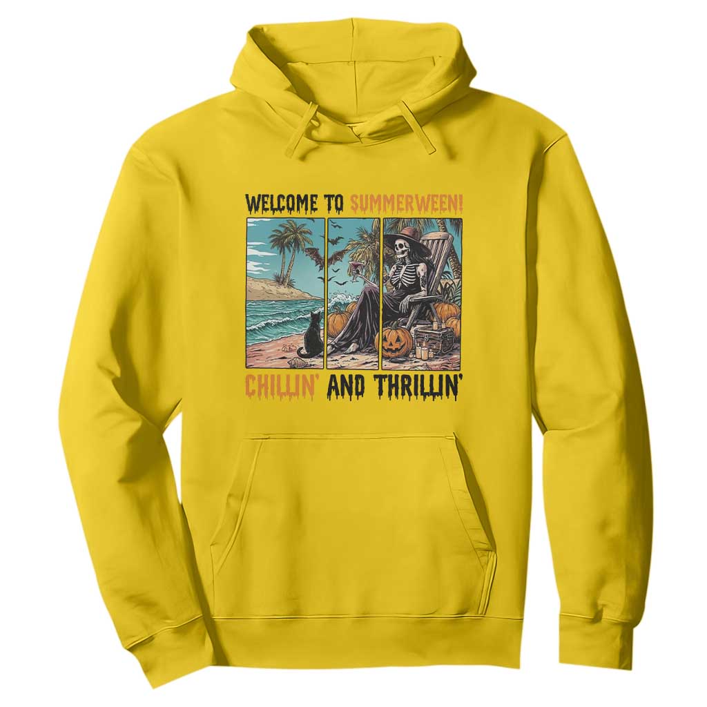 Welcome To Summerween Chillin And Thrillin Hoodie Spooky Beach Party Gift TS12 Daisy Print Your Wear