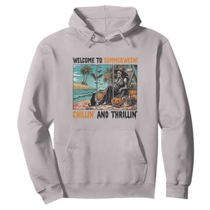 Welcome To Summerween Chillin And Thrillin Hoodie Spooky Beach Party Gift TS12 Ice Gray Print Your Wear