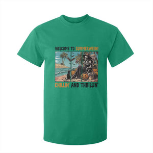 Welcome To Summerween Chillin And Thrillin T Shirt For Kid Spooky Beach Party Gift TS12 Irish Green Print Your Wear