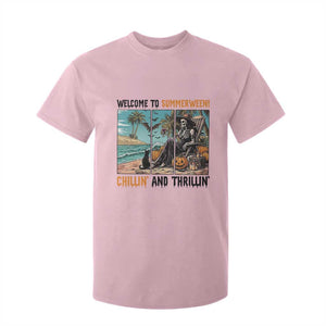 Welcome To Summerween Chillin And Thrillin T Shirt For Kid Spooky Beach Party Gift TS12 Light Pink Print Your Wear