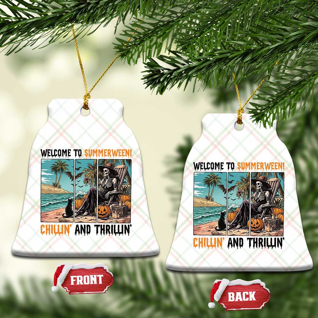 Welcome To Summerween Chillin And Thrillin Ceramic Ornament Spooky Beach Party Gift TS12 Print Your Wear