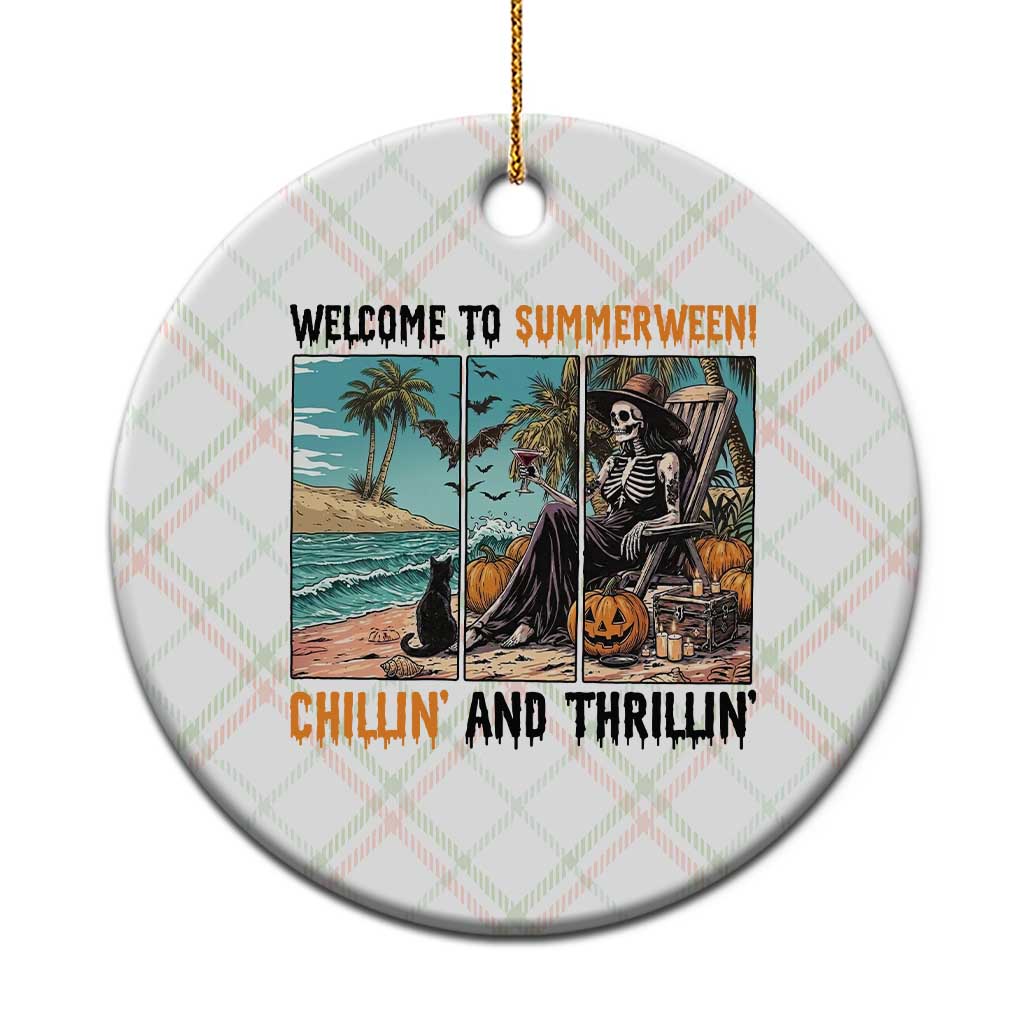 Welcome To Summerween Chillin And Thrillin Ceramic Ornament Spooky Beach Party Gift TS12 1pc Christmas Plaid Print Your Wear