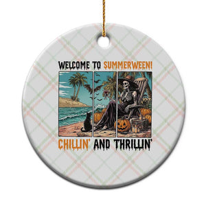 Welcome To Summerween Chillin And Thrillin Ceramic Ornament Spooky Beach Party Gift TS12 1pc Christmas Plaid Print Your Wear