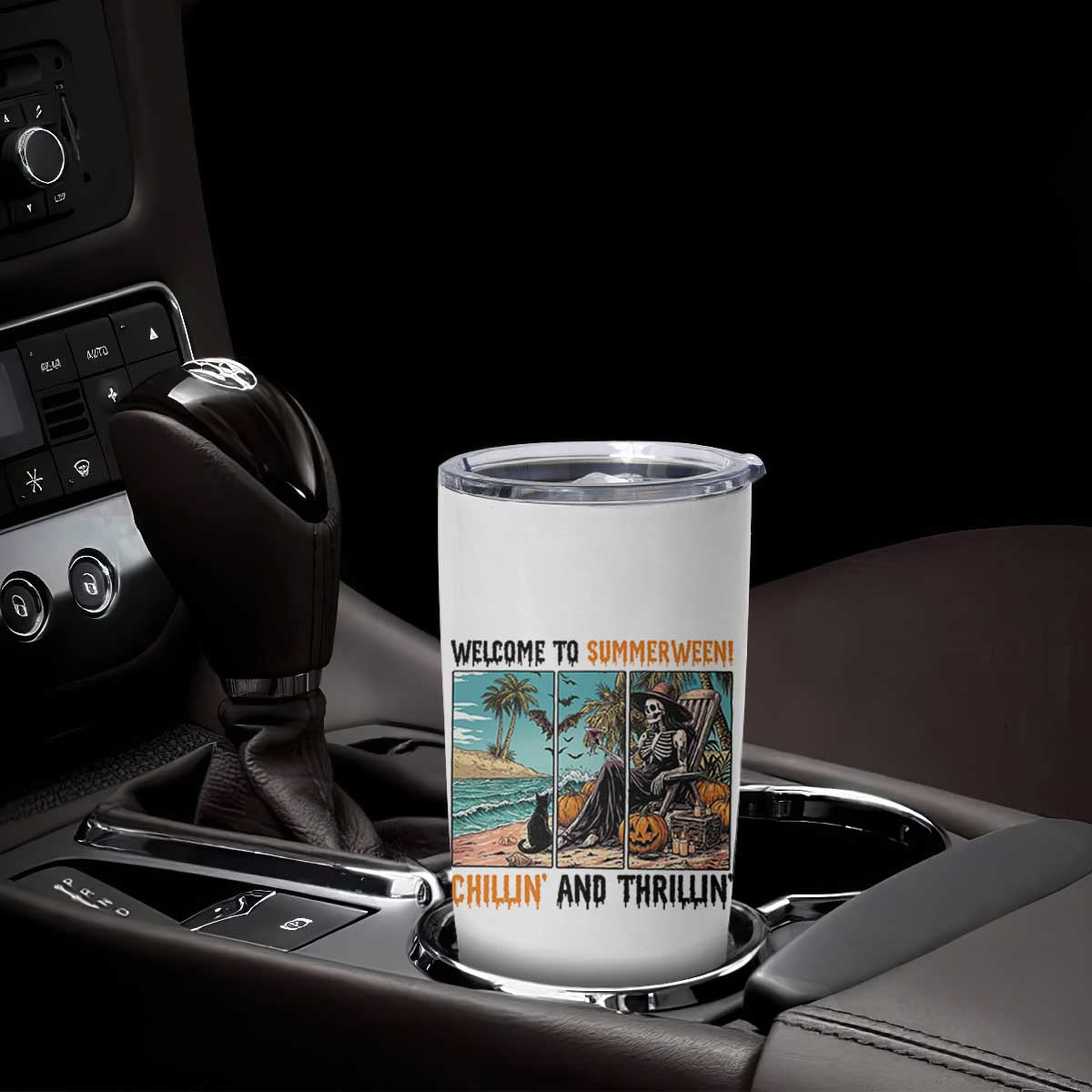 Welcome To Summerween Chillin And Thrillin Tumbler Cup Spooky Beach Party Gift TS12 Print Your Wear
