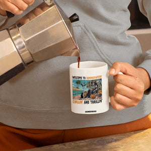 Welcome To Summerween Chillin And Thrillin Coffee Mug Spooky Beach Party Gift TS12 Print Your Wear