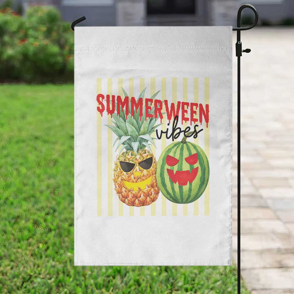 Funny Summerween Fruit Garden Flag Spooky Pineapple Watermelon Graphic TS12 Print Your Wear