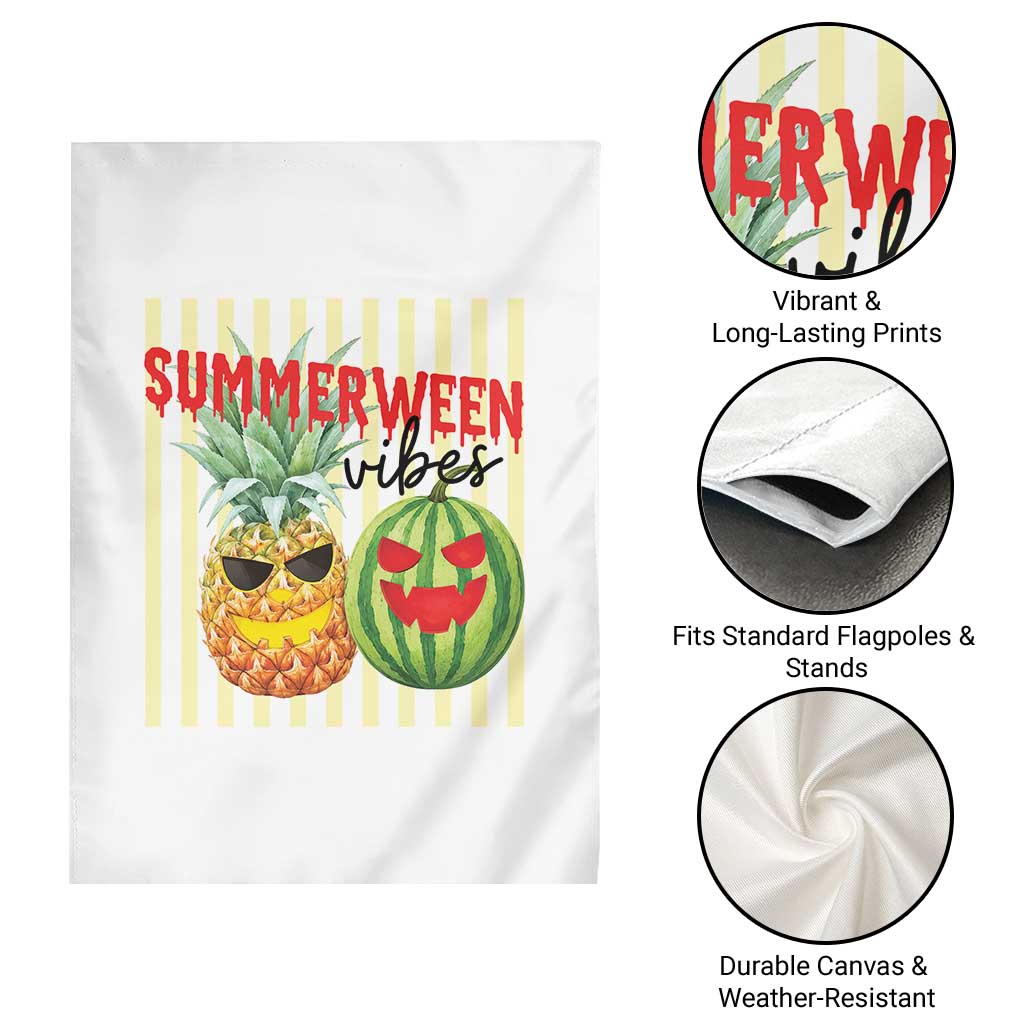 Funny Summerween Fruit Garden Flag Spooky Pineapple Watermelon Graphic TS12 Print Your Wear