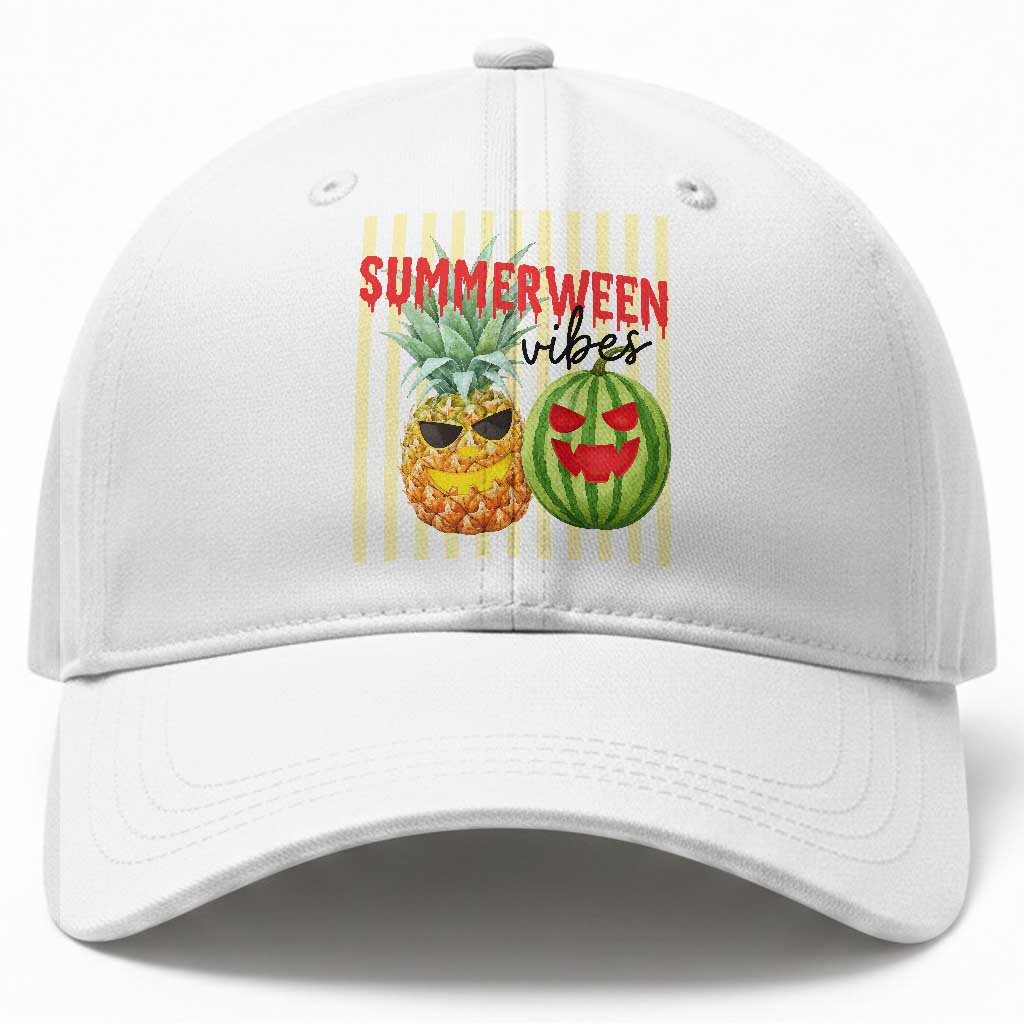 Funny Summerween Fruit Baseball Cap Spooky Pineapple Watermelon Graphic TS12 Print Your Wear