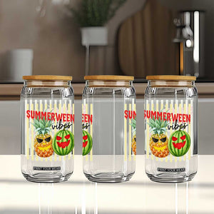 Funny Summerween Fruit Glass Can Spooky Pineapple Watermelon Graphic TS12 Print Your Wear