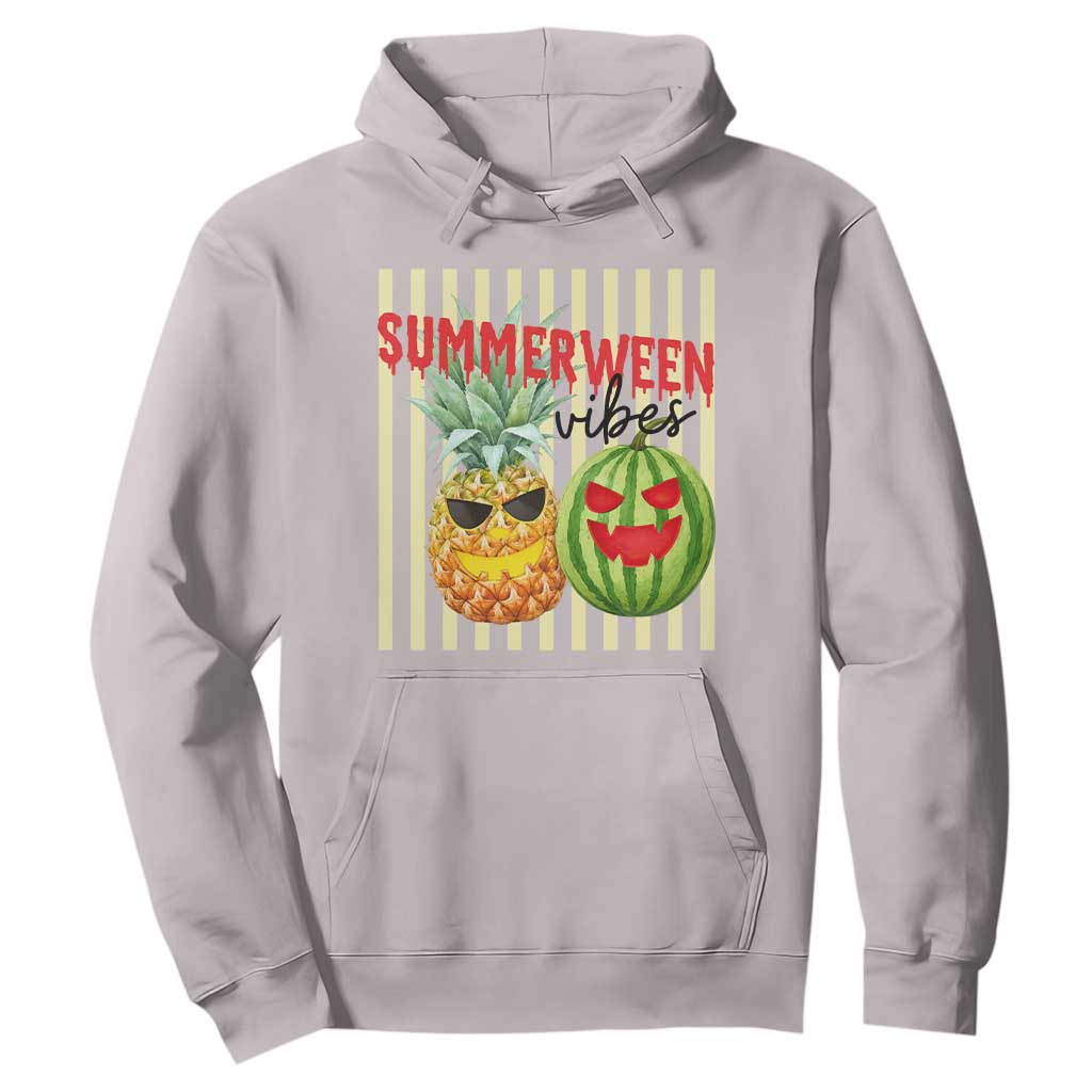 Funny Summerween Fruit Hoodie Spooky Pineapple Watermelon Graphic TS12 Ice Gray Print Your Wear