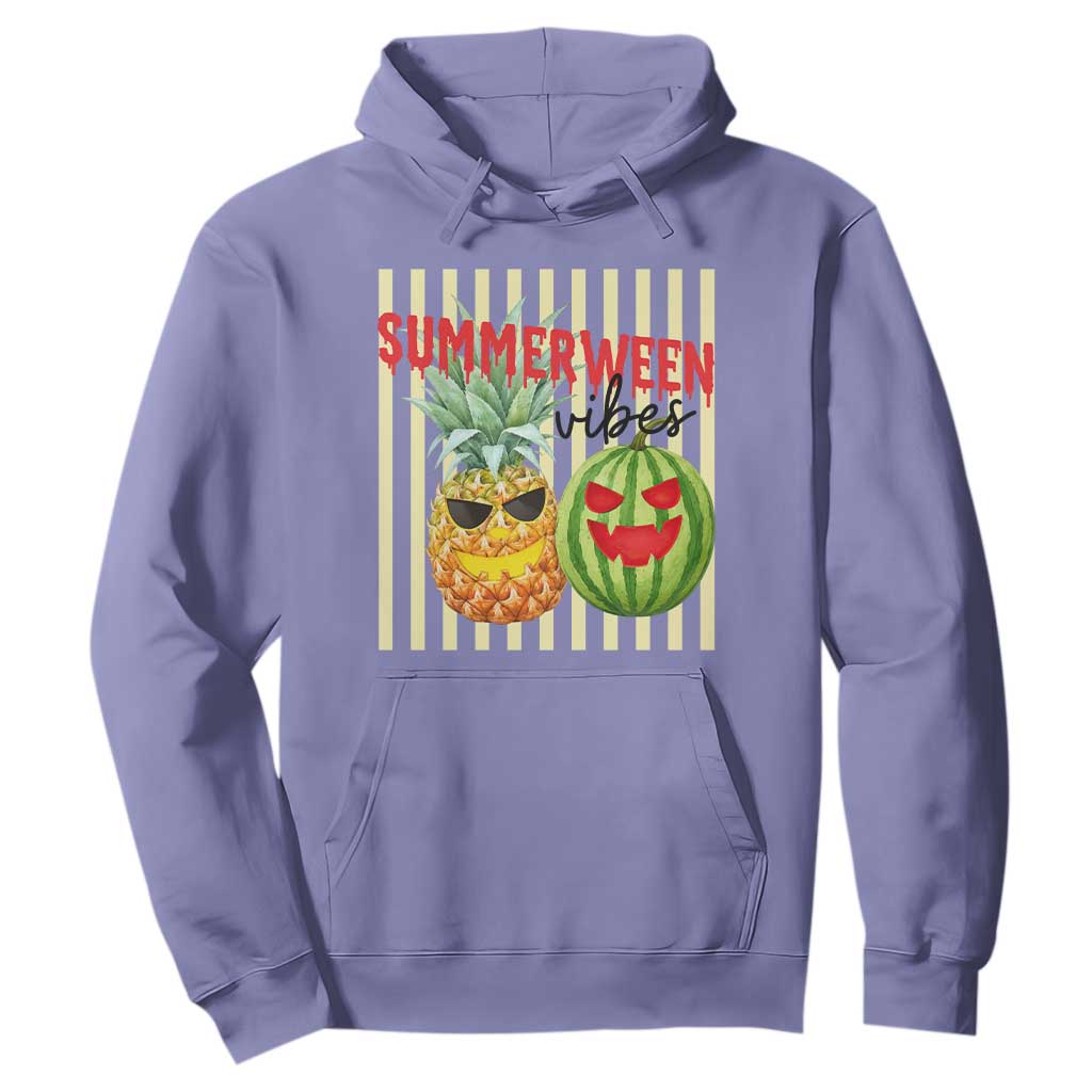 Funny Summerween Fruit Hoodie Spooky Pineapple Watermelon Graphic TS12 Violet Print Your Wear