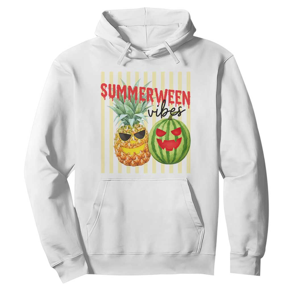 Funny Summerween Fruit Hoodie Spooky Pineapple Watermelon Graphic TS12 White Print Your Wear