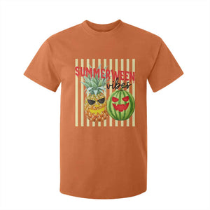 Funny Summerween Fruit T Shirt For Kid Spooky Pineapple Watermelon Graphic TS12 Orange Print Your Wear