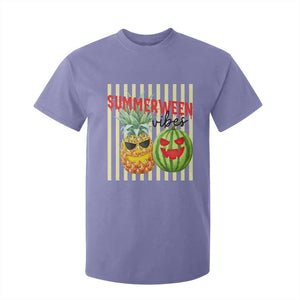 Funny Summerween Fruit T Shirt For Kid Spooky Pineapple Watermelon Graphic TS12 Violet Print Your Wear