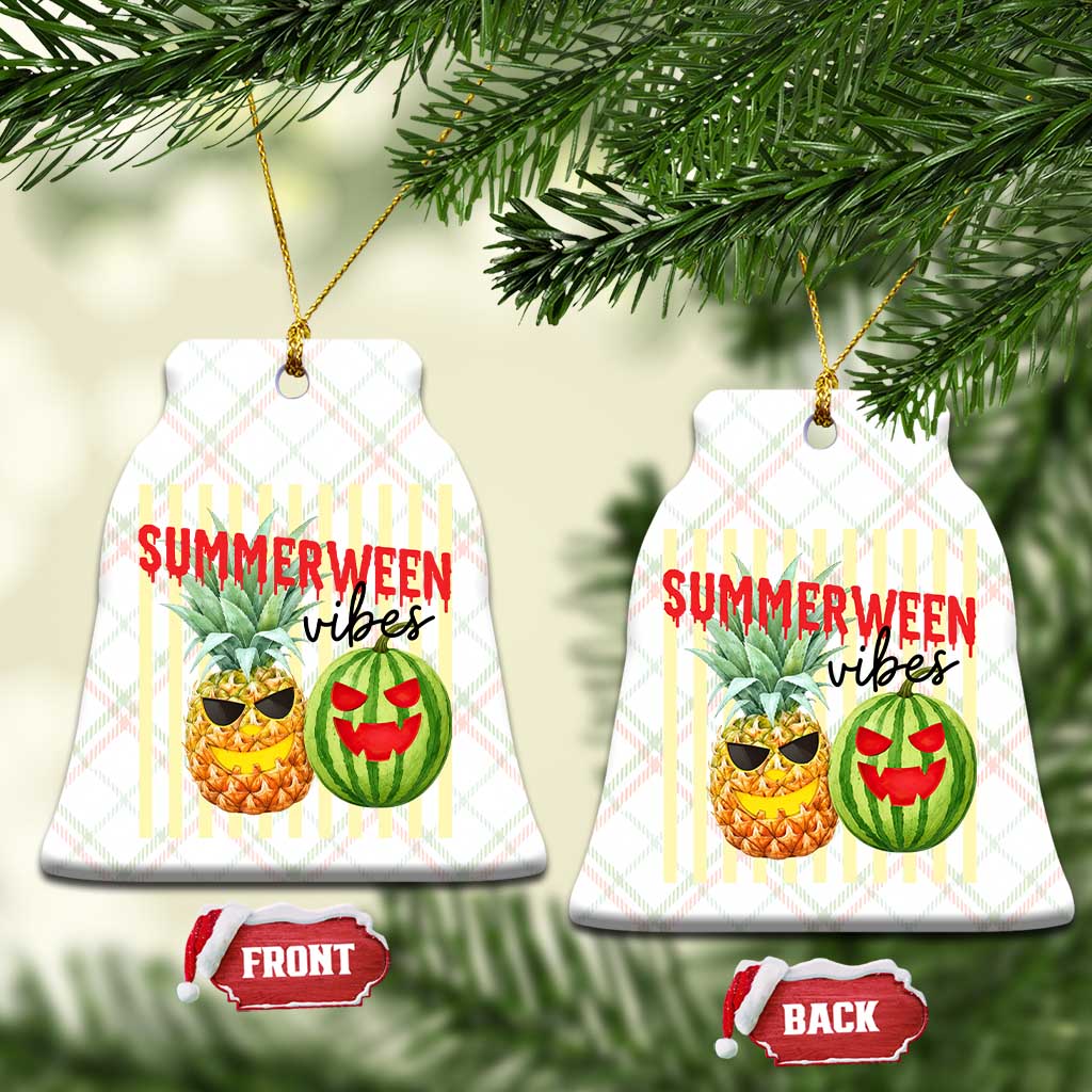 Funny Summerween Fruit Ceramic Ornament Spooky Pineapple Watermelon Graphic TS12 Print Your Wear