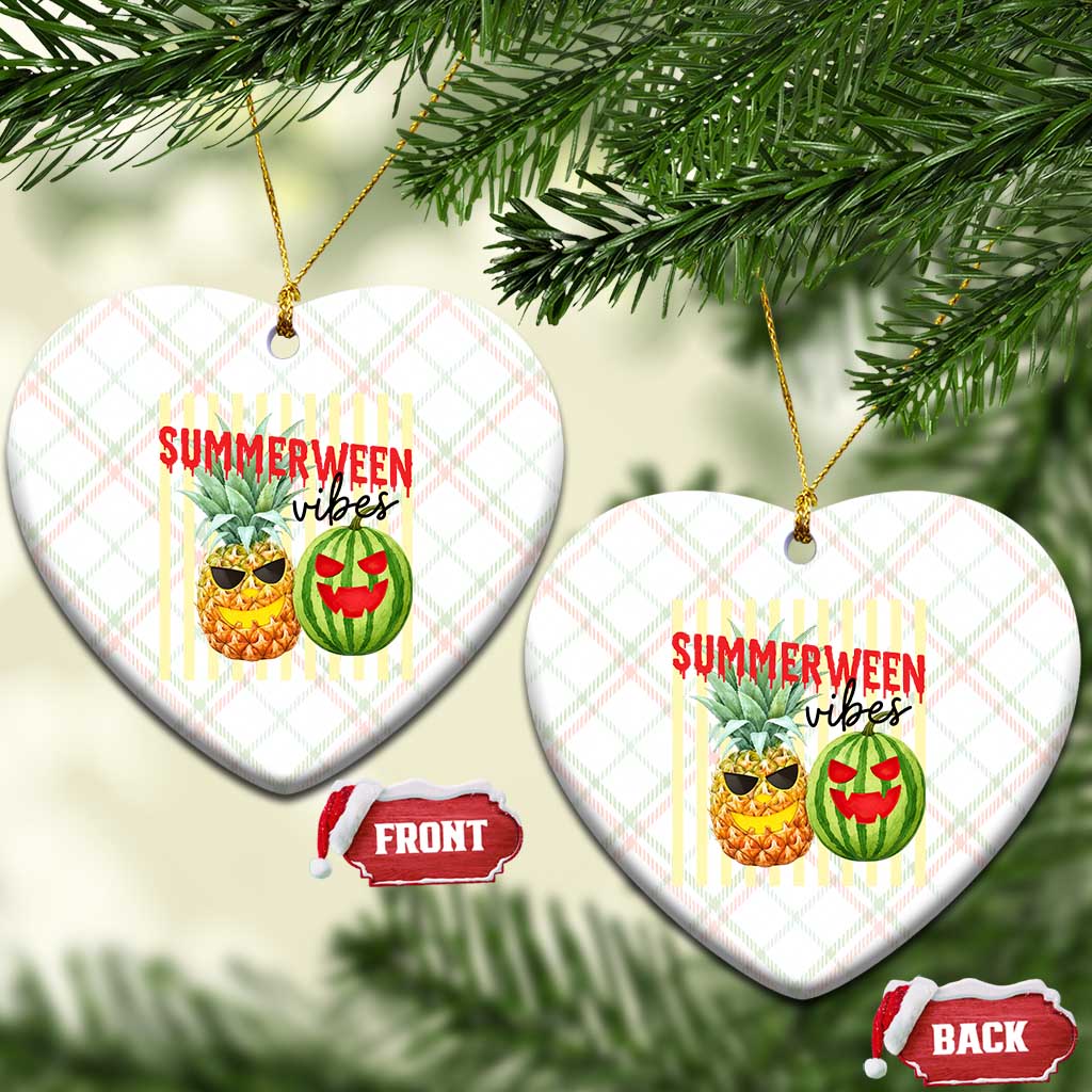 Funny Summerween Fruit Ceramic Ornament Spooky Pineapple Watermelon Graphic TS12 Print Your Wear